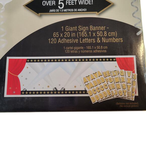 Giant Customizable Banner Kit 65x20in W/ Letters Numbers Red Gold Black, Party - Picture 7 of 7